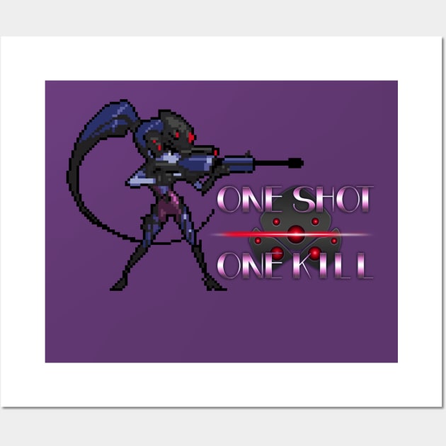 Overwatch - 16-Bit Widowmaker Quote Wall Art by wyckedguitarist